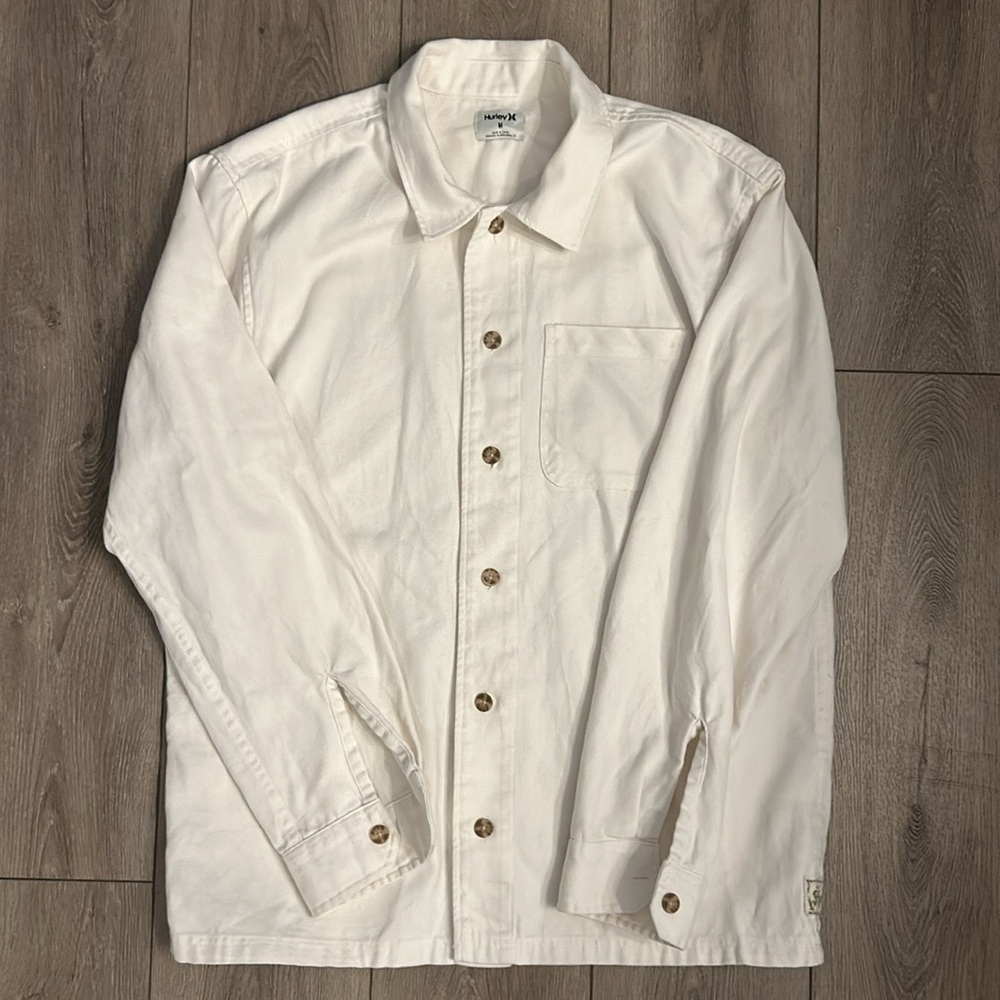 Hurley Men's Casual Button-Down Shirt in Off-White